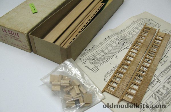La Belle HO 1886 50' Open Platform Truss Rod  Wood  Coach - HO Scale Wood Craftsman Kit With Interior Details, HO-11 plastic model kit